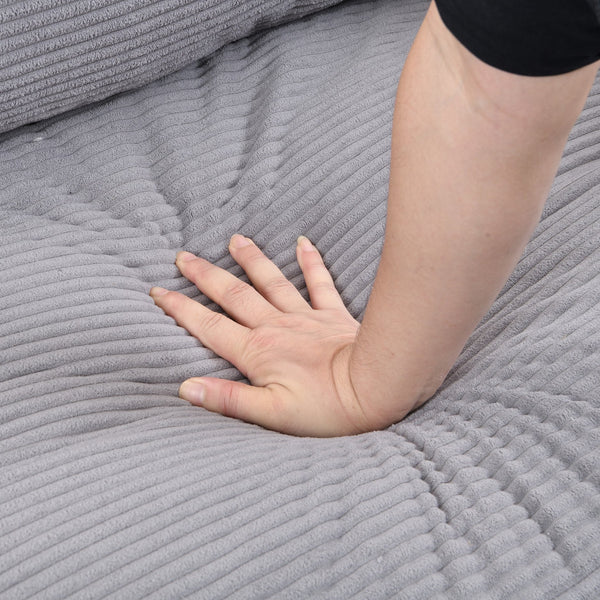 English Elm 57 High-Resilience Loveseat Sofa with Sturdy Wooden Frame, Corduroy Upholstery, Space-Saving Two-Seater Comfort Light Gray 32.09 L x 25.98 W x 15.55 H W2297P264496