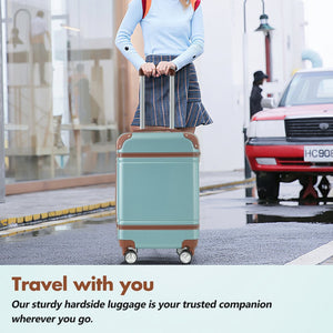 English Elm Hardshell Abs Suitcase Set with Duffel and Toiletry Bag Tsa Lock Spinner Wheels Green N732P193484M