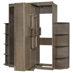 English Elm Rotating Murphy Wall Bed with Convertible Desk Dual Side Shelves Full Size Mdf Cabinet Gray LP000961AAE