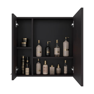 English Elm Sines Wall Mounted Mirrored Medicine Cabinet Four Shelf Humidity Resistant Bathroom Storage B200P484462