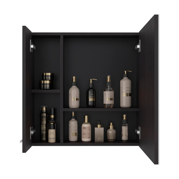 English Elm Sines Wall Mounted Mirrored Medicine Cabinet Four Shelf Humidity Resistant Bathroom Storage B200P484462