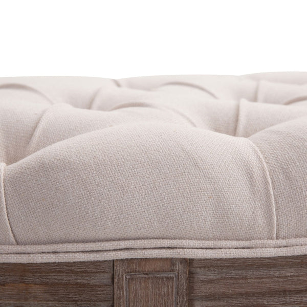 English Elm Semi-circle Tufted Velvet Bench with Fluted Rubberwood Legs for Bedroom Entryway T3971P386054