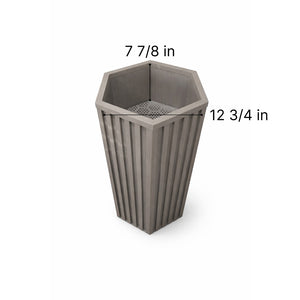 English Elm Hexagon Tall Column Planter Lightweight Aluminum Powder Coat Finish for Patio Entryway Brown Grey B2755P462192