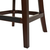 English Elm Holmes Tufted High-Back 360 Swivel Counter-Height Barstool, Tan Brown Faux Leather