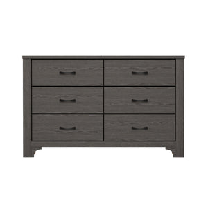 English Elm Wallace & Bay - Brown Modern Farmhouse 6-Drawer Dresser in Stone Brown Laminate Wood Look — Spacious, Stylish Storage B361P384481