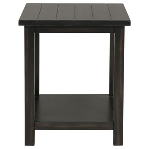 English Elm Castleton Java Finish 3 Piece Living Room Table Set with Open Shelves and Storage B062S01645