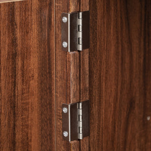 English Elm K&K 71" Farmhouse Pantry Cabinet with Embossed Texture, 2 Drawers, 8 Door Racks, Adjustable Shelves, Anti-Tip Stability Brown N707P254905Z