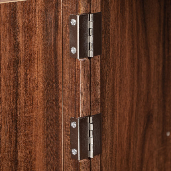 English Elm K&K 71" Farmhouse Pantry Cabinet with Embossed Texture, 2 Drawers, 8 Door Racks, Adjustable Shelves, Anti-Tip Stability Brown N707P254905Z