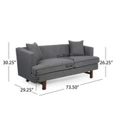 Christopher Knight Home® - Noble House - Mableton Mid-Century Modern Upholstered 3 Seater Sofa