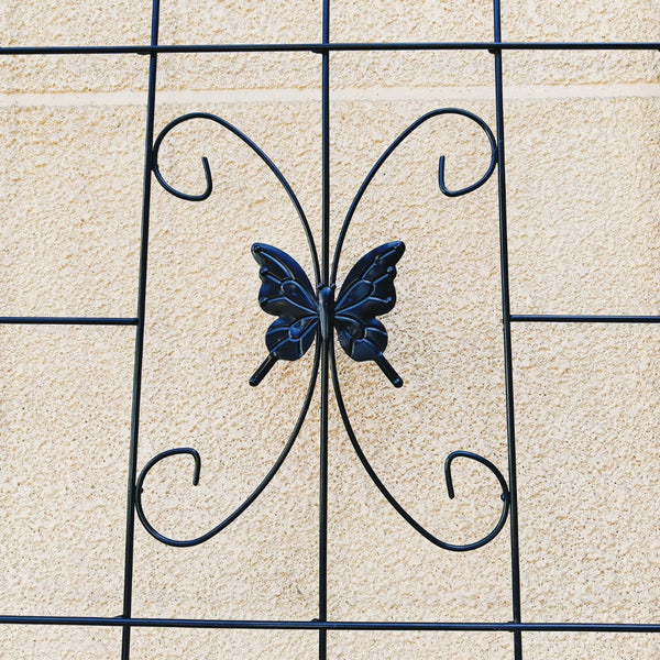 English Elm 4 Pack Powder Coated Steel Garden Trellis Panels Rustproof Vertical Vine Support Outdoor Black W1586P151254