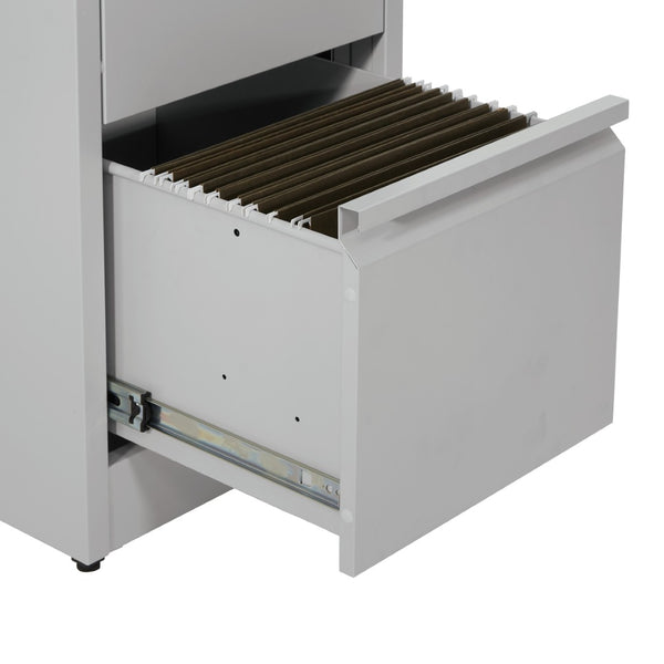 OSP Home Furnishings 2-drawer Metal File Cabinet Fully Assembled for Office Storage and Letter Size Filing 2-Drawer VF2DR-G