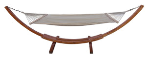English Elm Christopher Knight Home® - RICHARDSON Hammock Cream with Larch Wood Curved Stand, Sunbrella Cotton, Quick-Dry Outdoor Retreat 54883.00BSE-69824.00CRMFBC