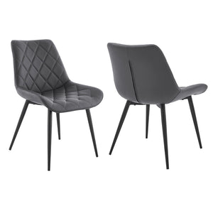 English Elm Loralie Diamond Stitch Faux Leather Dining Chairs with Ergonomic Support Set of 2 B2736P464861