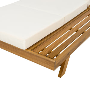 English Elm Christopher Knight Home® - Lounge Chaise Set With Adjustable Headrest, Acacia Wood Frame & Water-Resistant Cushions For Outdoors N770P253442T_N770P285267B