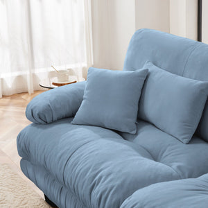 English Elm Cloud 2-Seater Chenille Sofa – Cozy Vintage Charm With Lumbar & Throw Pillows For Stylish Comfort W714S01079