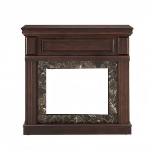English Elm Only Mantel Cherry Finish Carved Relief Traditional Fireplace Surround for Living Room W2275P389684