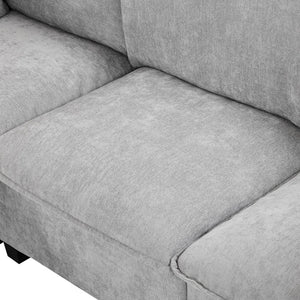 English Elm 90" U-shaped Sectional Sofa Modular Couch with Movable Ottoman, Hidden Charging Coffee Table, Durable Comfort Grey N719S001780E