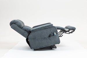 English Elm Oversized Power Lift Recliner with Heat Massage Lay Flat Design and Usb Charging Port Blue-Green W547S00079