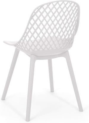 English Elm Christopher Knight Home® - LILY Weather-Resistant Outdoor Dining Chairs Set of 4 — Durable Polypropylene Mesh Design for Patios White 28 L x 26 W x 19.75 H N776P243071W
