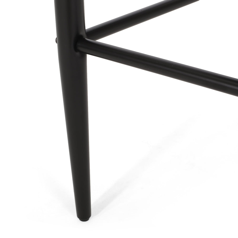 English Elm Christopher Knight Home® - Barstools Set Of 2 – Modern Upholstered Stools With Back Support & Durable Iron Legs For Kitchen Use N779P248198B