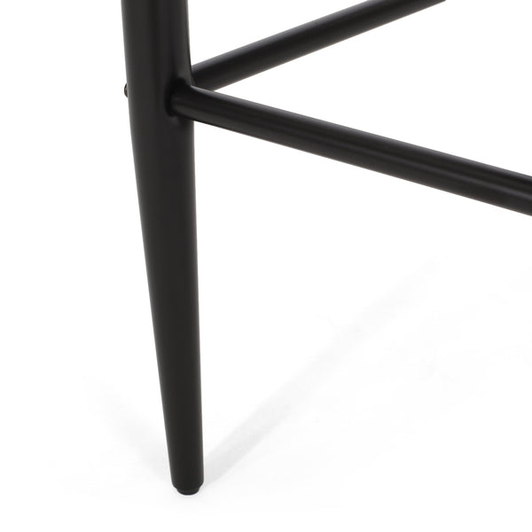 English Elm Christopher Knight Home® - Barstools Set Of 2 – Modern Upholstered Stools With Back Support & Durable Iron Legs For Kitchen Use N779P248198B
