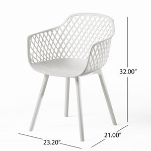 English Elm Christopher Knight Home® - POPPY Weather-Resistant Outdoor Dining Chair with Diamond Mesh Design, Sturdy Polypropylene Comfort White 24 L x 23.5 W x 22.4 H 69069.00WHI