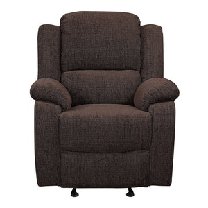 English Elm Brown Plush Pillow-Top Arms Glider Recliner with Pocket Coil Comfort, Tailored Cushions & Chenille Luxury - Reclining Motion Seat for Living Room Relaxation, 39.5"H x 36.5"W x 40.5"D B062P184512