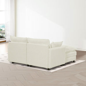 English Elm 148-inch Seven Piece U-shaped Sectional with Console Cloud Foam Living Room Sofa W2564S00085