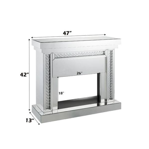 English Elm Nysa Glam Electric Fireplace with Mirrored Surround and Faux Crystal Led Accent B2726P446685