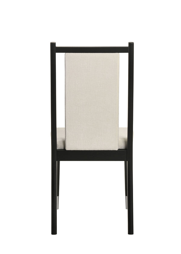 English Elm Contemporary Northall Arm Chair with Sleek Upholstery and Minimalist Profile for Modern Dining Spaces Black,White 42 L x 20 W x 10 H B2741P404846