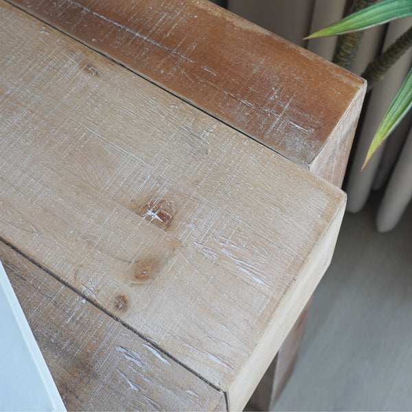 English Elm Modern Rustic 71" Console Table with Sculpted Block Apron, Narrow 15" Depth for Hallway & Foyer Elegance W2729P239169