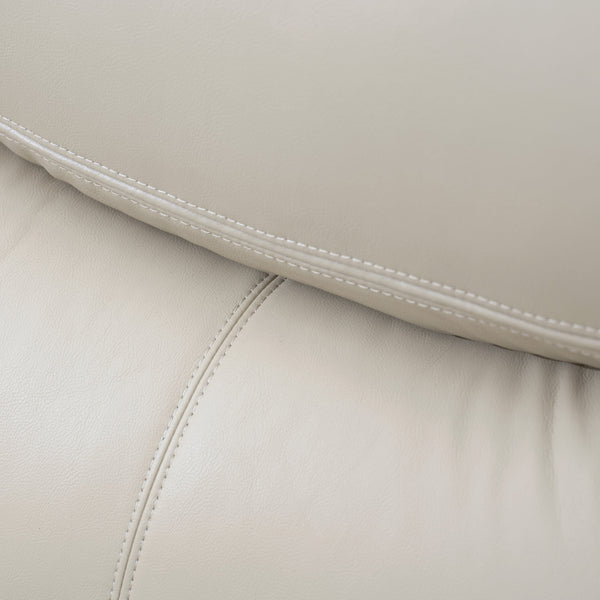 English Elm L Leather Power Reclining Sectional Sofa with USB Ports, Storage Console, Breathable Seating for 5 Cream W791S00016