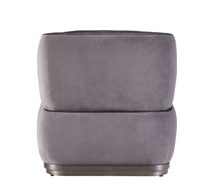 English Elm Antique Top Grain Leather Accent Chair with Vintage Patchwork Aluminum Frame, Slate Grey Elegance B062P209152