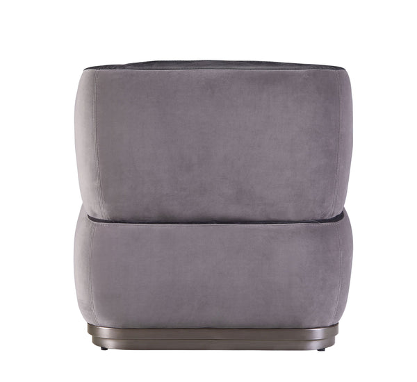 English Elm Antique Top Grain Leather Accent Chair with Vintage Patchwork Aluminum Frame, Slate Grey Elegance B062P209152