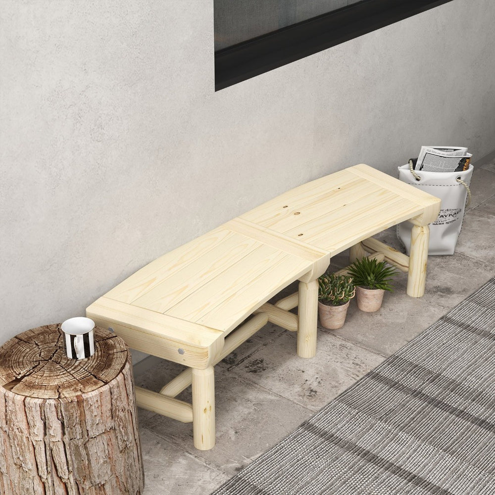 English Elm Outsunny Semicircular Wooden Garden Bench – Elegant Wrap-Around Outdoor Seating For Patios & Yards W2225P174107-GIGA