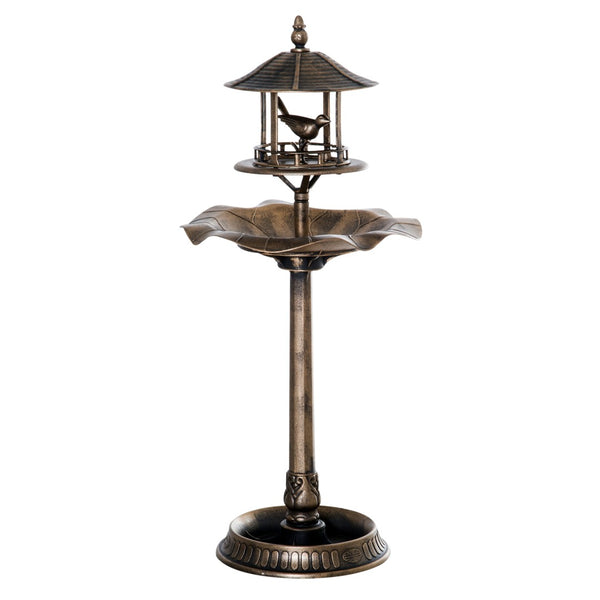 English Elm Outsunny 3-In-1 Vintage Garden Bird Bath, Feeder & Planter - Elegant Antique Design For Bird Lovers W2225P217962-GIGA