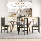 English Elm Homcom Farmhouse Armless Dining Chairs, Set Of 4 With Slat Back, Black