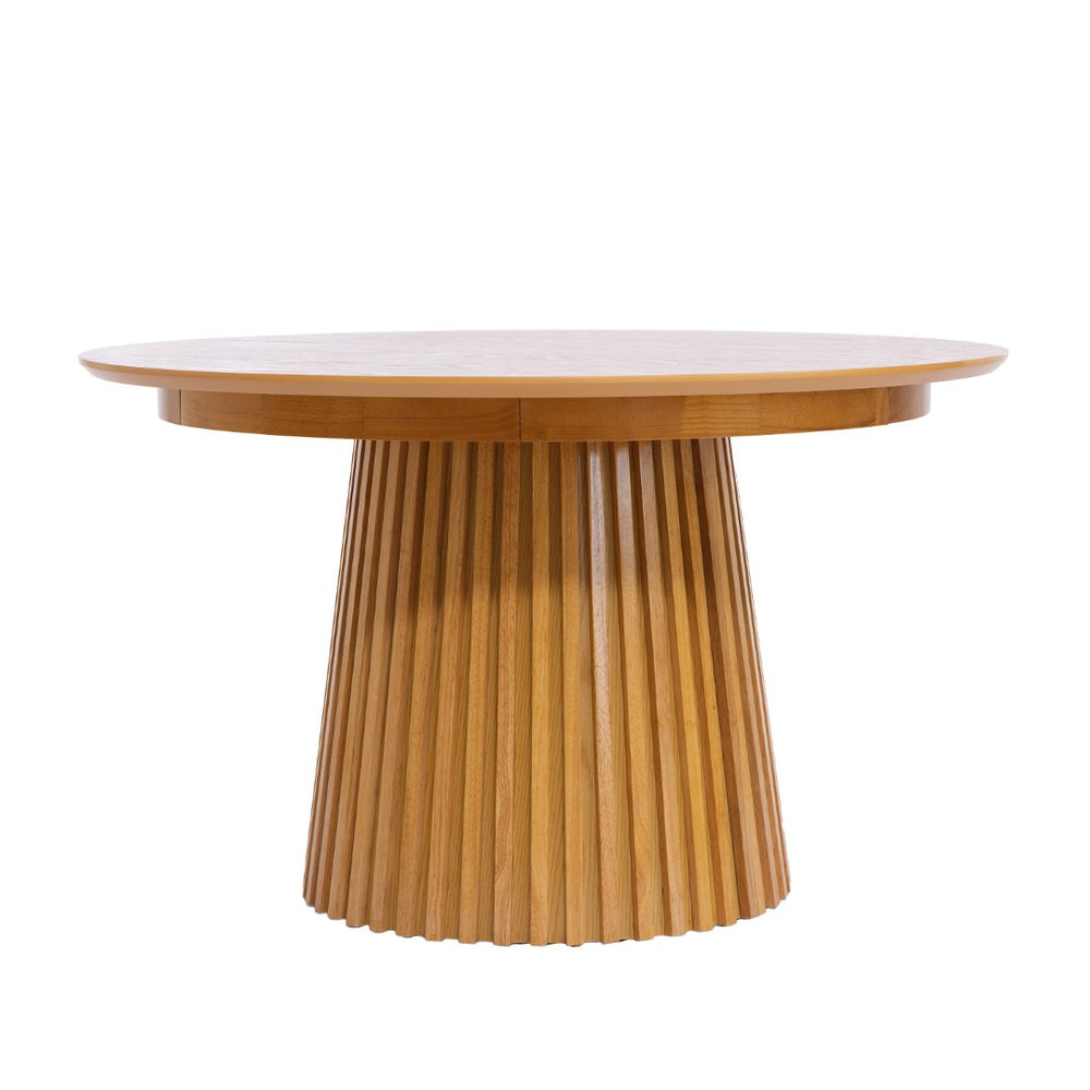 English Elm Dining Table Oval Solid Wood Extendable Natural Finish for Flexible Seating Gatherings N768P399829N