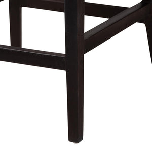 English Elm Mid-century Modern Solid Wood Woven Rattan Dining Chair for Organic Warm Interiors B2750P420378