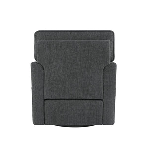 English Elm 360° Swivel Chair Accent Barrel Armchair with Chenille Upholstery, Deep Seat & Side Storage Pockets Grey N719P283037E