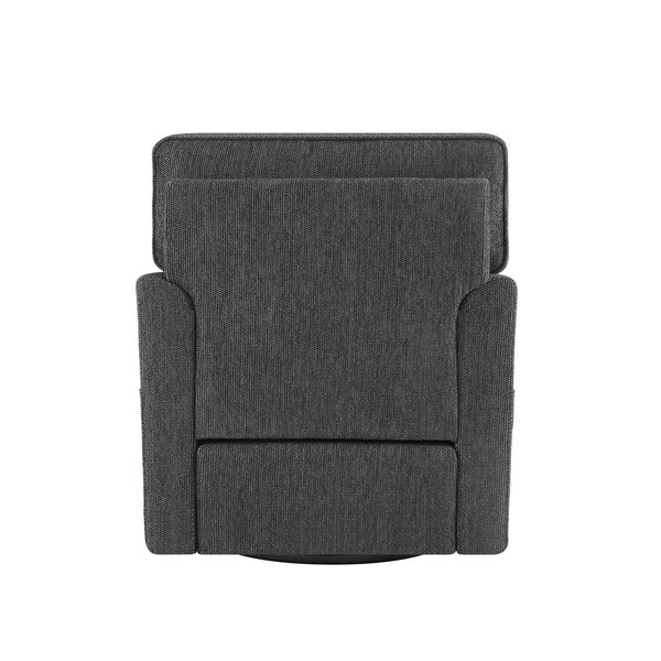 English Elm 360° Swivel Chair Accent Barrel Armchair with Chenille Upholstery, Deep Seat & Side Storage Pockets Grey N719P283037E