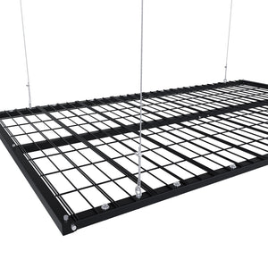 English Elm Overhead Garage Storage Rack with Crank Lowering Steel Platform for High Ceilings W2700P346226