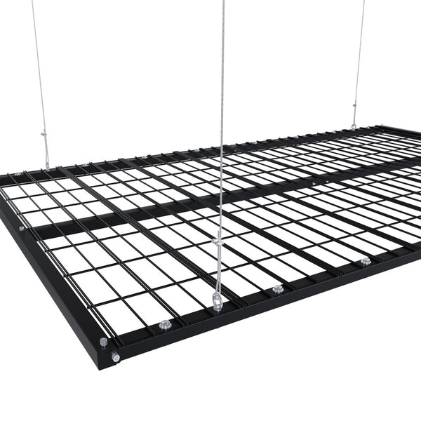 English Elm Overhead Garage Storage Rack with Crank Lowering Steel Platform for High Ceilings W2700P346226