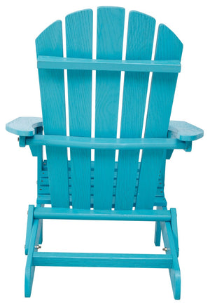 English Elm Wood Folding Adirondack Chair Solid Hemlock Embossed Grain Outdoor Patio Lounge Seat Turquoise Blue W1390P462315