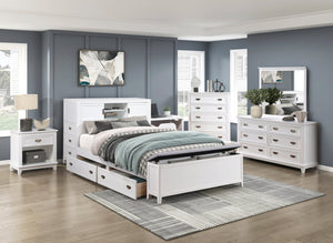 English Elm Gray Lacquer Six Drawer Dresser with Dovetail Wood Construction for Modern Bedrooms White B011P463883