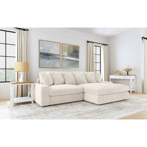 English Elm Upton Sand Reversible Sectional Sofa with Trillium Blend Cushions, Neutral Modern Comfort for Family Living B062S01241
