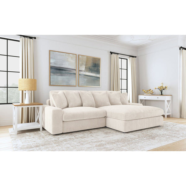 English Elm Upton Sand Reversible Sectional Sofa with Trillium Blend Cushions, Neutral Modern Comfort for Family Living B062S01241