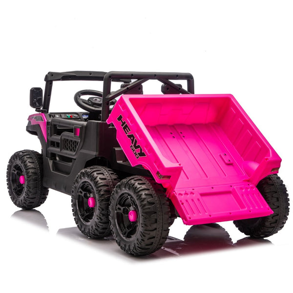 English Elm 24v 400w Six Wheel Kids Electric Dump Truck 4wd Remote Control Ride on Toy Pink W1578P353181