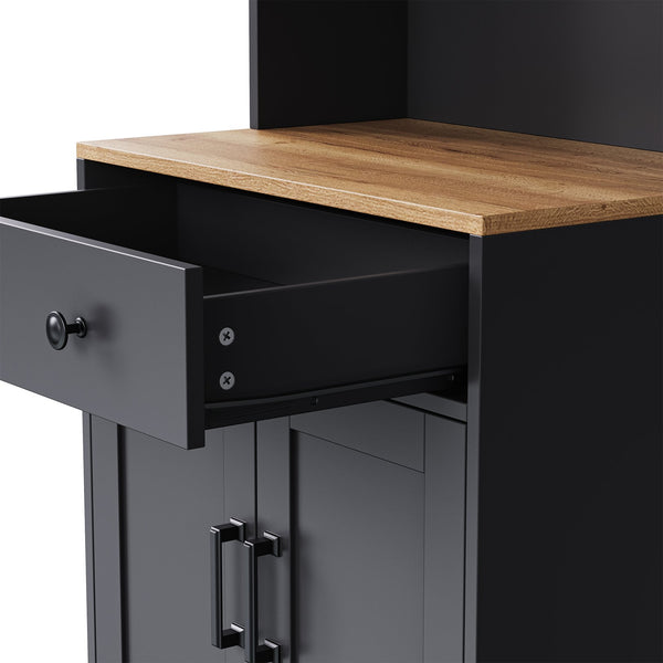 English Elm On-Trend Farmhouse Entertainment Center For Tvs Up To 70" With Adjustable Shelves & Glass Doors N721S000041B