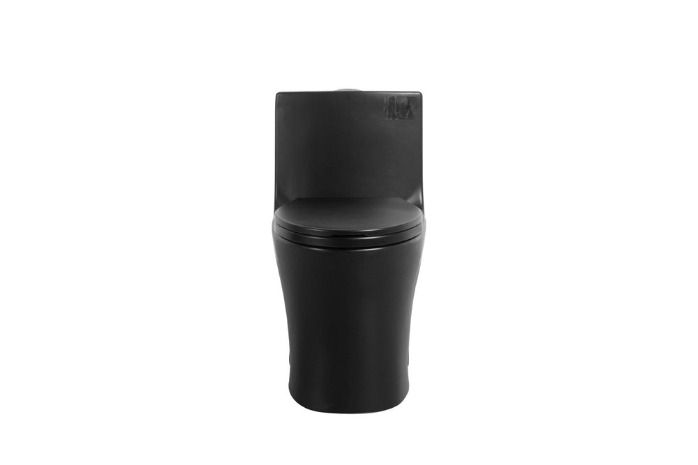 English Elm 1.1/1.60 Gpf Matte Black One Piece Elongated Toilet Ada Soft Close Seat Modern Bath W1573P300531